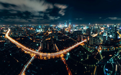上海城市夜景 繁华与光彩的交织